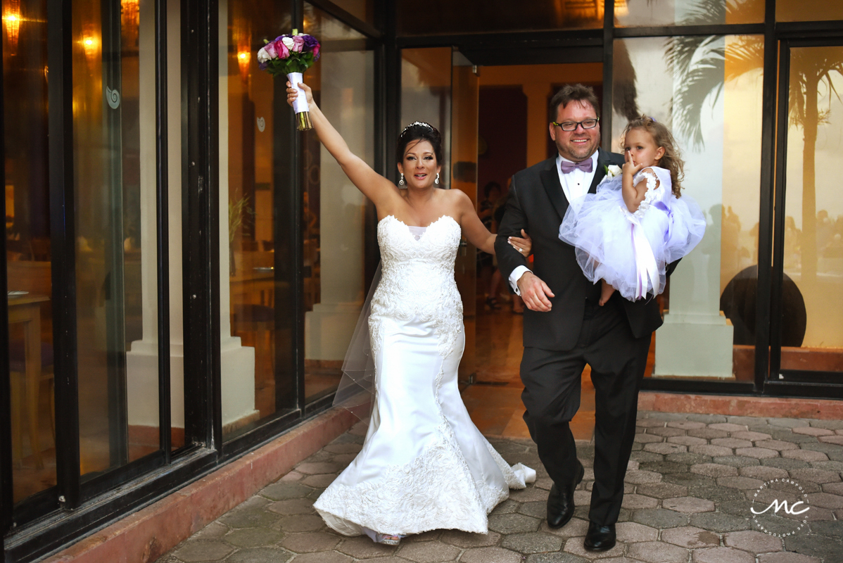 Bride and groom reception entrance. Martina Campolo, Now Sapphire Wedding Photographer