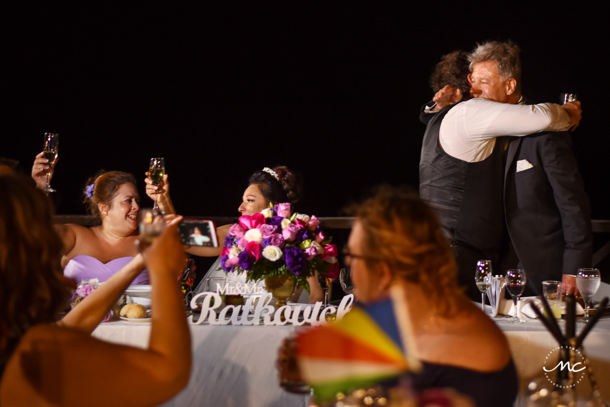 Wedding speeches at Now Sapphire Riviera Cancun, Mexico. Martina Campolo Photography