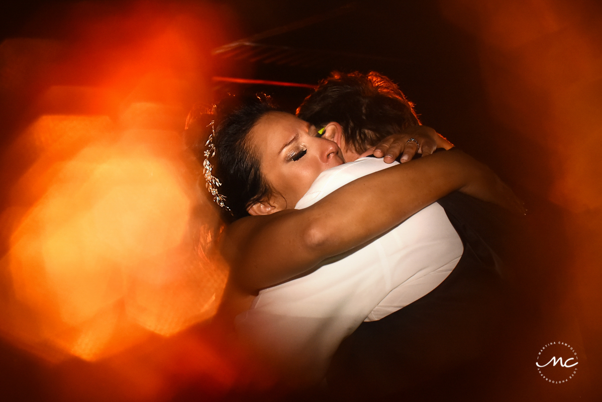 Bride and groom first dance shot at Now Sapphire Riviera Cancun wedding by Martina Campolo Photography