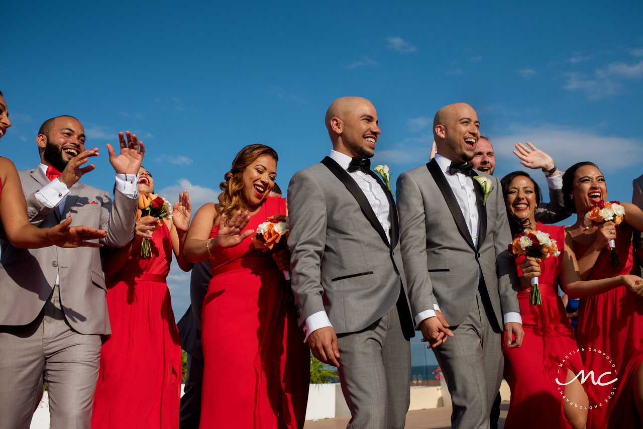 Bridal Party. Gay Destination Wedding at Royalton Riviera Cancun. Martina Campolo Photography