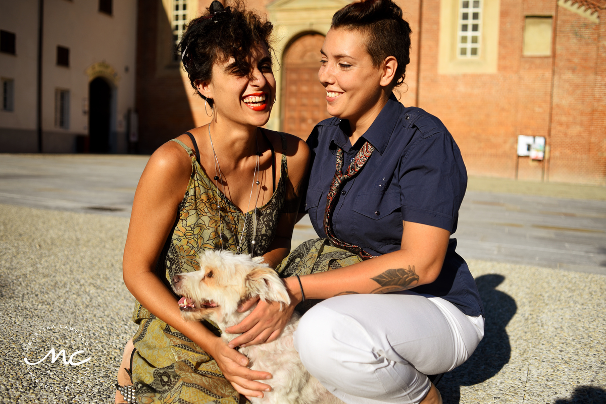 Engagement Portraits. Piazza Santa Maria de Castello, Alessandria, Italy. Martina Campolo