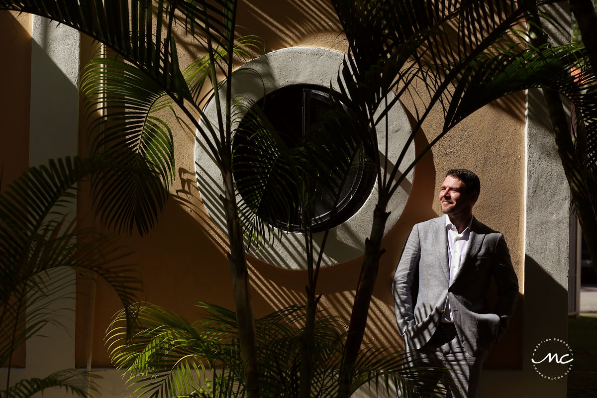 Destination groom portraits in natural light at Hacienda del Mar, Mexico. Martina Campolo Photography