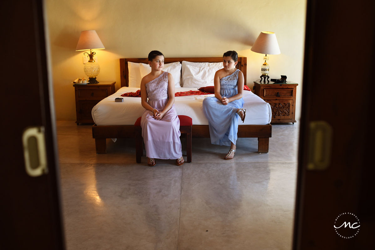 Getting ready moment at Hacienda del Mar, Riviera Maya, Mexico. Martina Campolo Wedding Photography