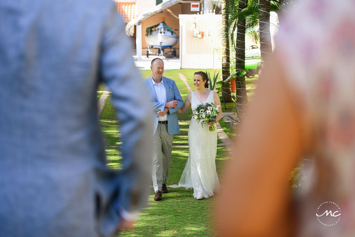 Destination bride entrance at Hacienda del Mar wedding in Riviera Maya, Mexico. Martina Campolo Photography