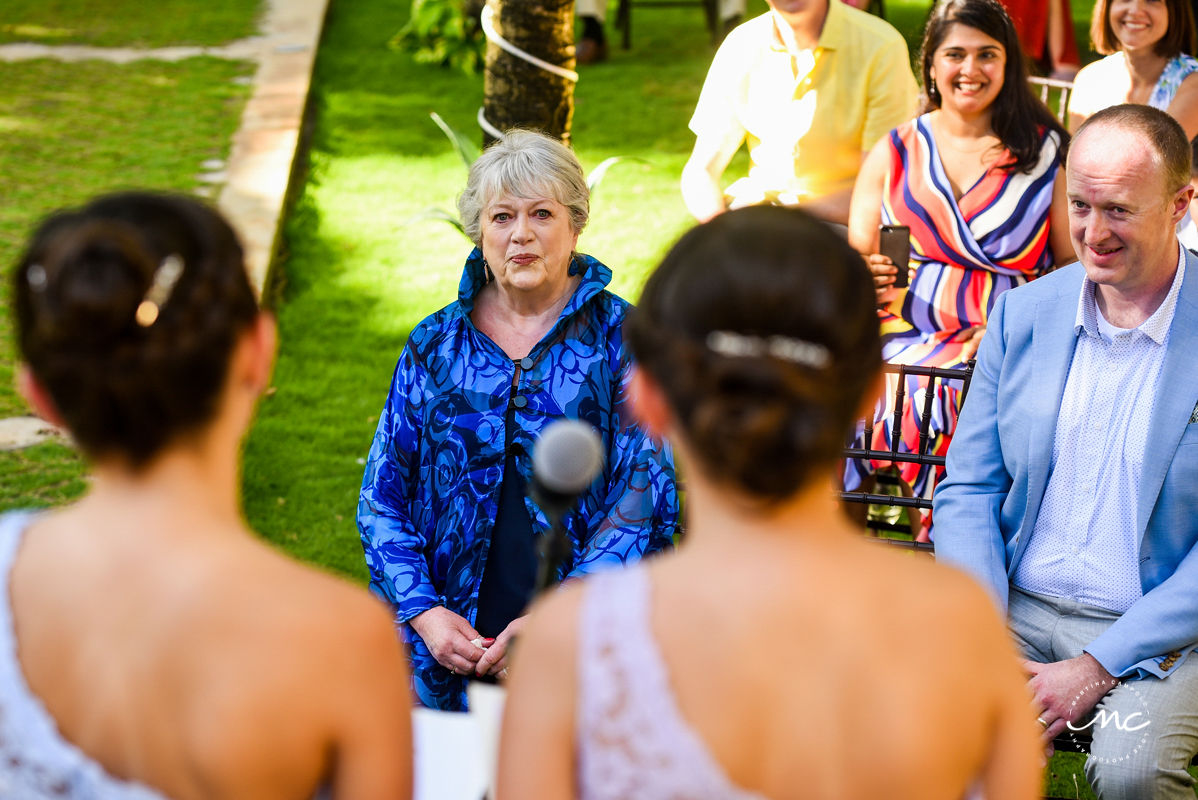 Wedding ceremony moment at Hacienda del Mar, Puerto Aventuras, Mexico. Martina Campolo Photography