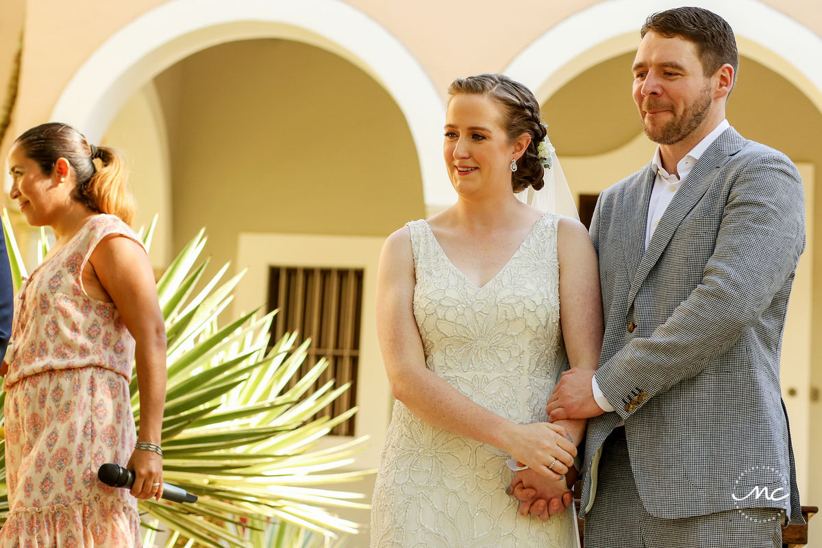 Wedding ceremony moment at Hacienda del Mar, Riviera Maya, Mexico. Martina Campolo Photography