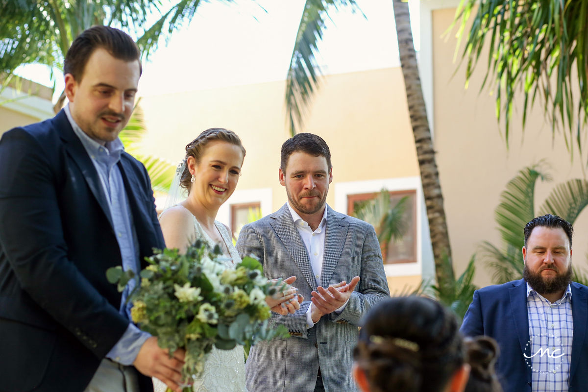 Wedding ceremony moment at Hacienda del Mar, Riviera Maya, Mexico. Martina Campolo Photography