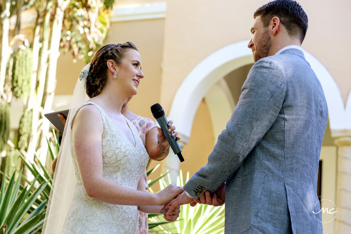 Wedding ceremony moment at Hacienda del Mar, Riviera Maya, Mexico. Martina Campolo Photography