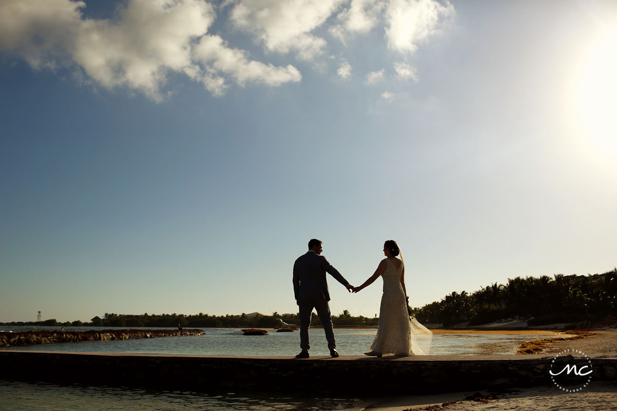 Destination bride and groom portraits on pier. Hacienda del Mar wedding in Mexico by Martina Campolo Photography