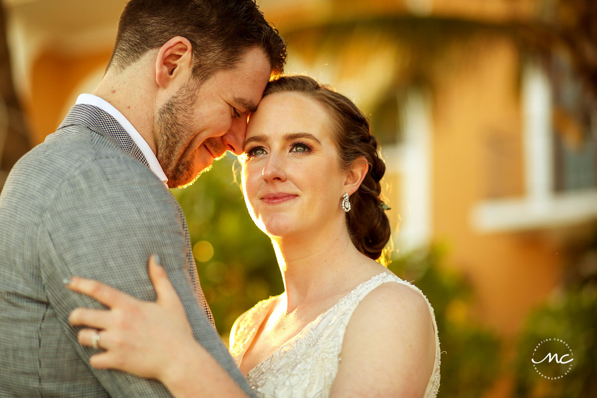 Bride and groom closeup portraits with natural light at Hacienda del Mar, Mexico. Martina Campolo Photography