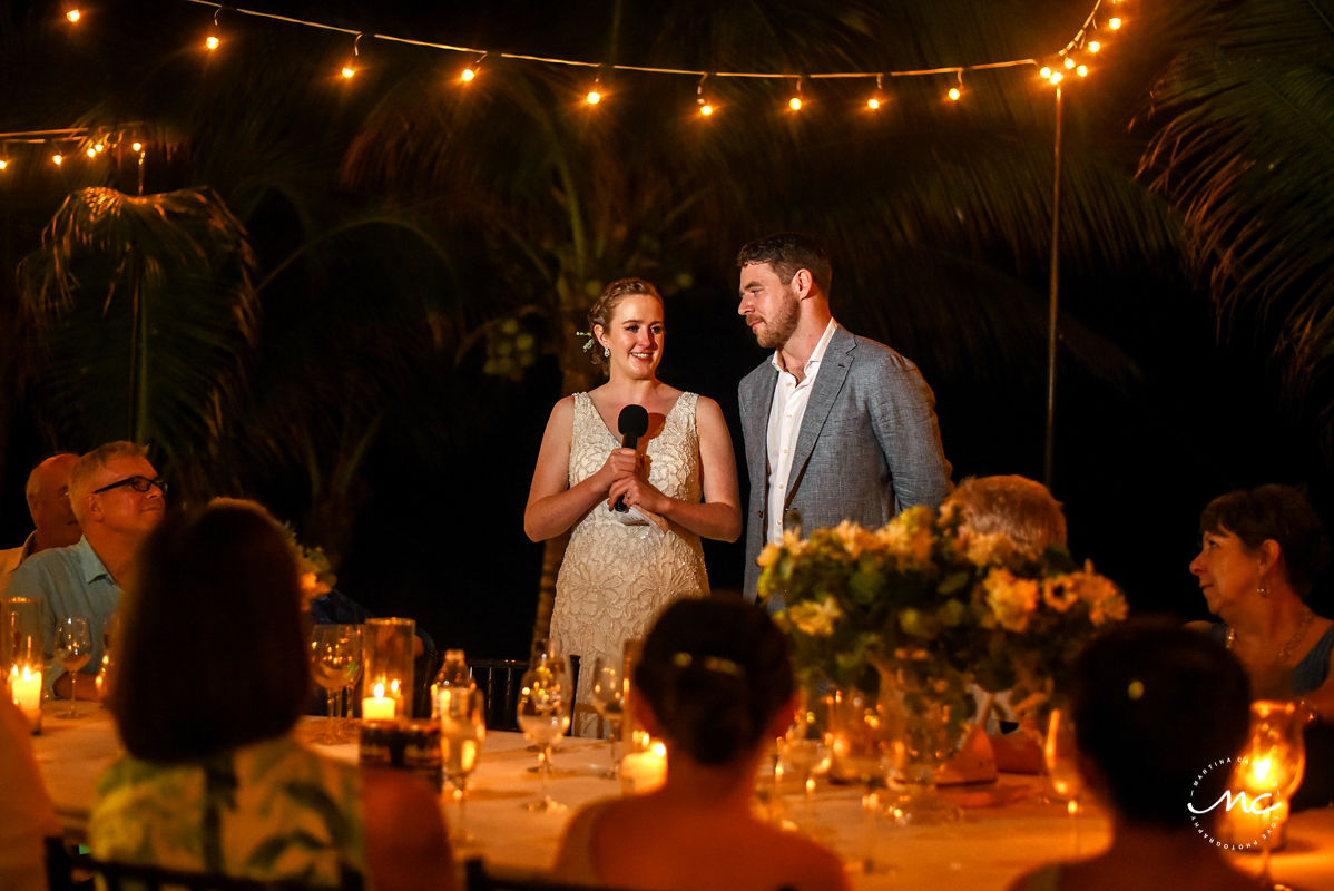 Bride speech. Hacienda del Mar wedding reception in Mexico by Martina Campolo Photography