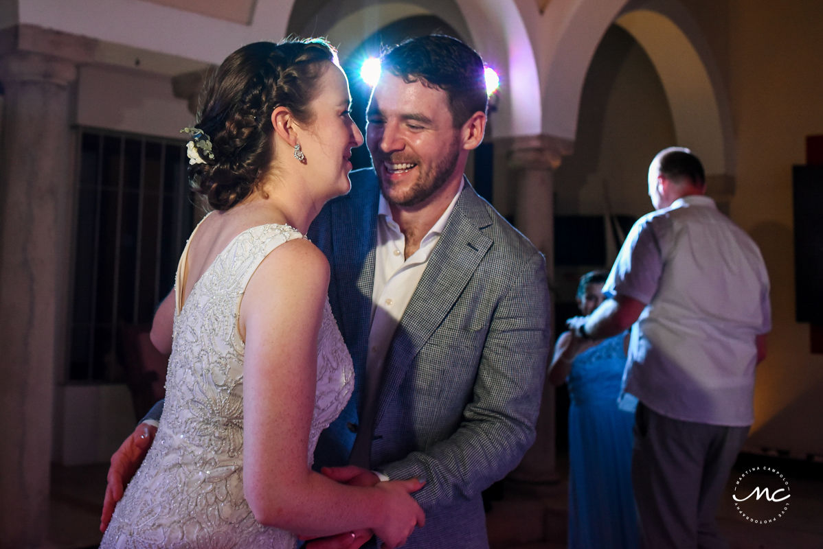 Bride and groom dance at Hacienda del Mar Wedding Reception in Mexico. Martina Campolo Photography